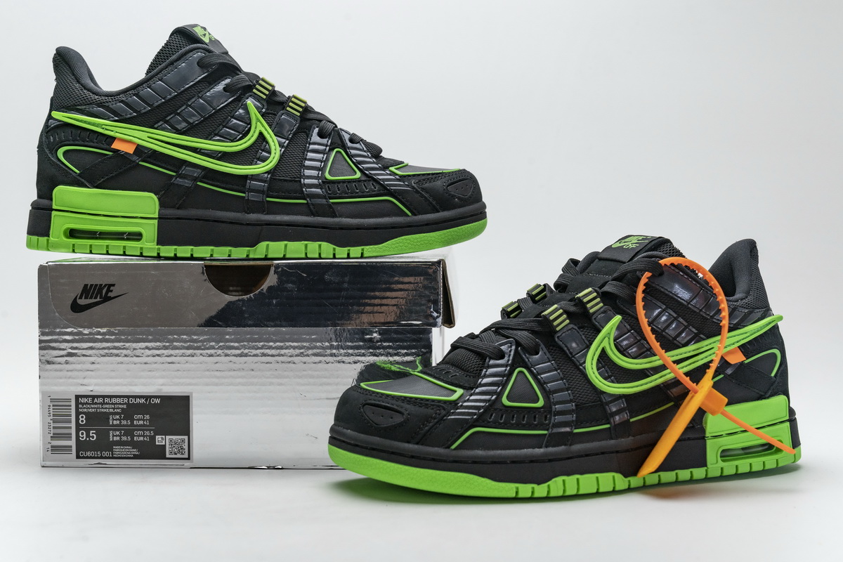 Cu6015 001 Off White X Nike Air Rubber Dunk Green Strike 9 - www.kickbulk.co